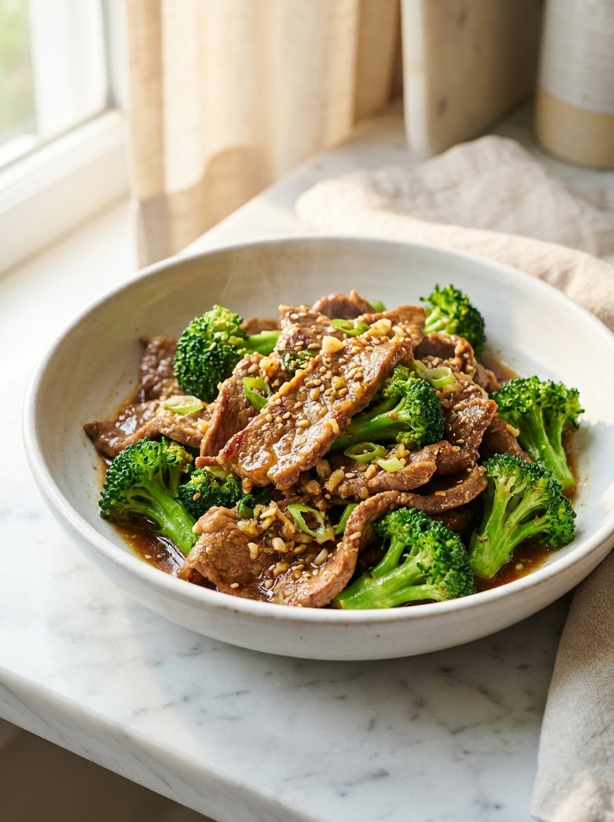 Easy beef and broccoli recipe with tender beef and crisp broccoli