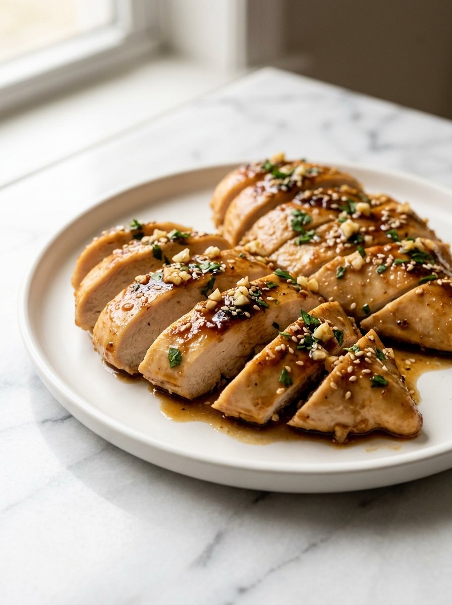 Honey garlic chicken with juicy chicken and glossy garlic sauce