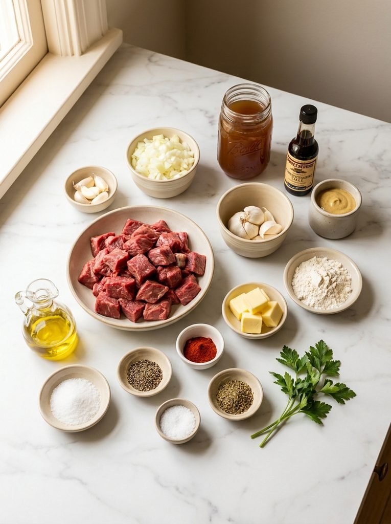 Easy beef tips and gravy ingredients